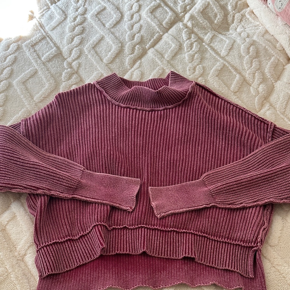 Zenana Outfitters Mauve Ribbed Turtleneck Sweater